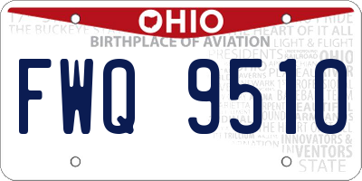 OH license plate FWQ9510