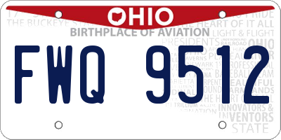 OH license plate FWQ9512