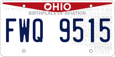 OH license plate FWQ9515
