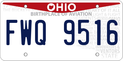 OH license plate FWQ9516