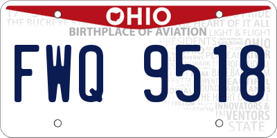 OH license plate FWQ9518