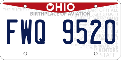 OH license plate FWQ9520