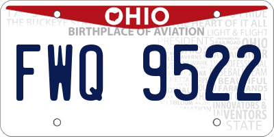 OH license plate FWQ9522