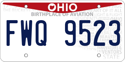 OH license plate FWQ9523