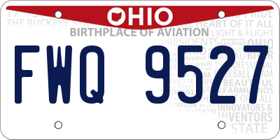 OH license plate FWQ9527