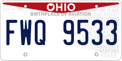 OH license plate FWQ9533