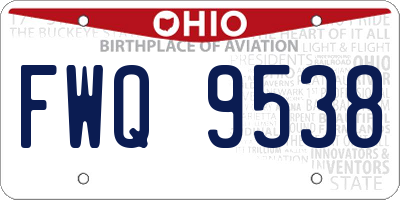 OH license plate FWQ9538