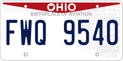 OH license plate FWQ9540