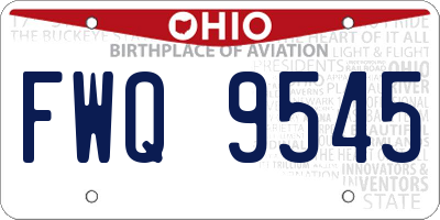 OH license plate FWQ9545