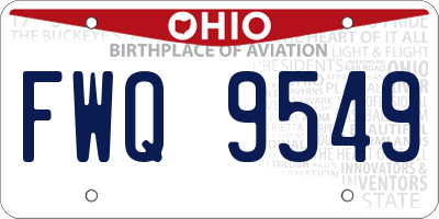 OH license plate FWQ9549