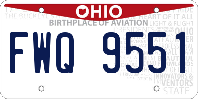 OH license plate FWQ9551