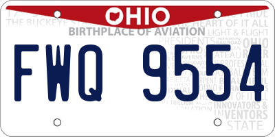 OH license plate FWQ9554