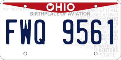 OH license plate FWQ9561