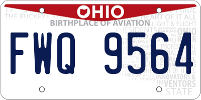 OH license plate FWQ9564