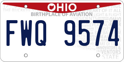 OH license plate FWQ9574