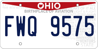 OH license plate FWQ9575
