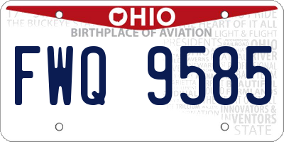 OH license plate FWQ9585