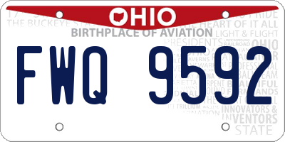 OH license plate FWQ9592