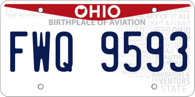 OH license plate FWQ9593