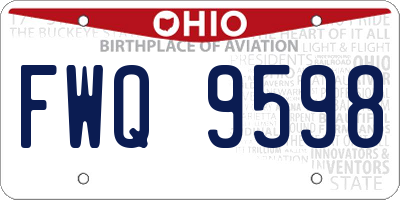 OH license plate FWQ9598