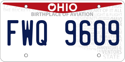 OH license plate FWQ9609