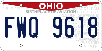 OH license plate FWQ9618