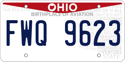 OH license plate FWQ9623