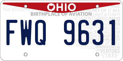OH license plate FWQ9631