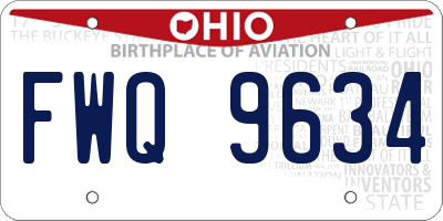 OH license plate FWQ9634