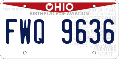 OH license plate FWQ9636