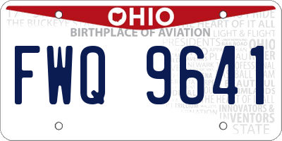 OH license plate FWQ9641