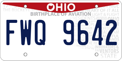 OH license plate FWQ9642