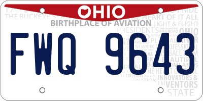 OH license plate FWQ9643