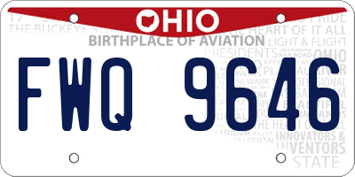 OH license plate FWQ9646