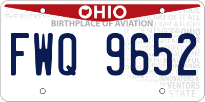 OH license plate FWQ9652