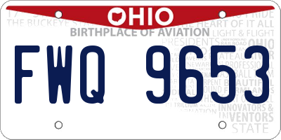 OH license plate FWQ9653
