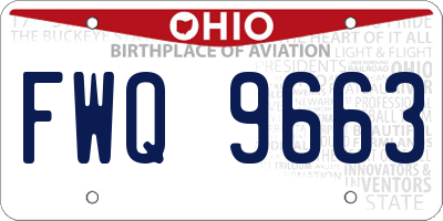 OH license plate FWQ9663