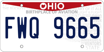 OH license plate FWQ9665