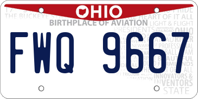 OH license plate FWQ9667