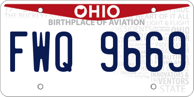 OH license plate FWQ9669