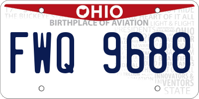 OH license plate FWQ9688