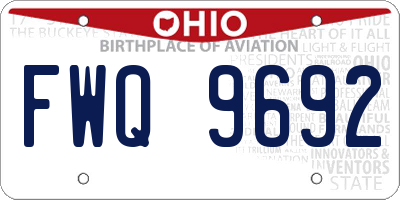 OH license plate FWQ9692