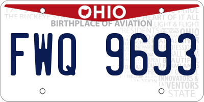 OH license plate FWQ9693