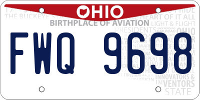 OH license plate FWQ9698