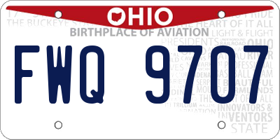 OH license plate FWQ9707