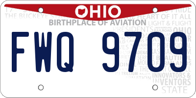 OH license plate FWQ9709