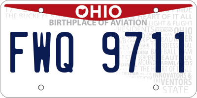 OH license plate FWQ9711
