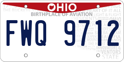 OH license plate FWQ9712