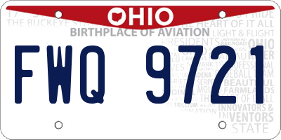 OH license plate FWQ9721