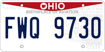 OH license plate FWQ9730